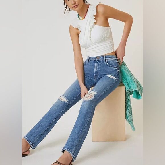 Mother Denim Insider Ankle Flare Bootcut Jeans in Bloom and Doom Size 27 - Picture 12 of 13